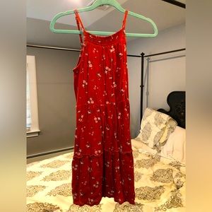 Abercrombie kids red floral dress. Size 13/14